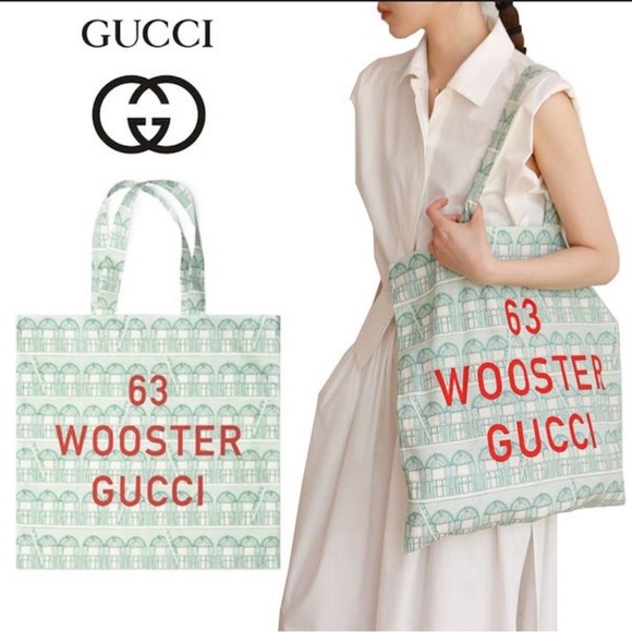 Gucci 63 Wooster Tote - Teal and Red - Picture 1 of 15